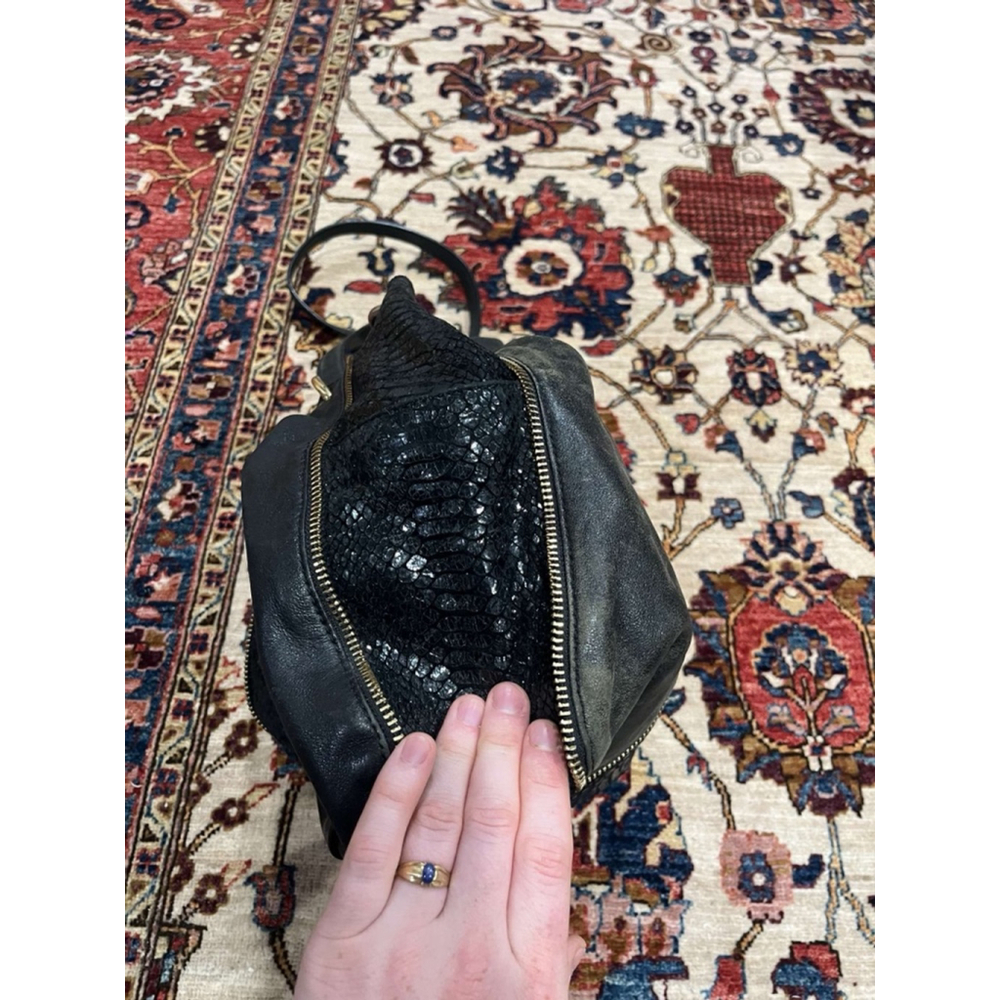 Michael Kors Moxley Black Leather Python Embossed… - image 7